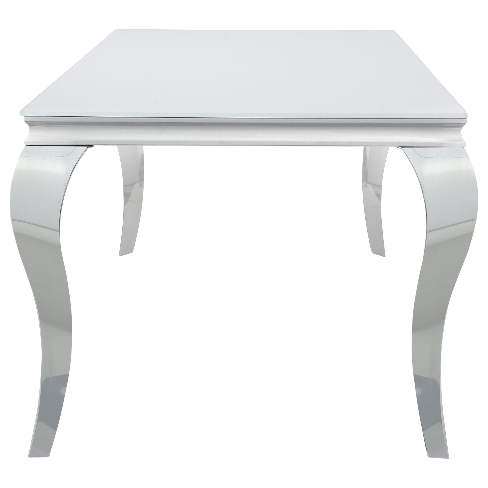  Coaster Furniture Carone 115091 Rectangular 61-inch Glass Top Dining Table - White IMAGE 4