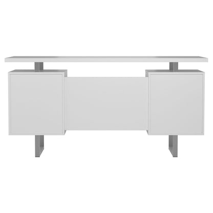 Coaster Furniture Lawtey 803521 60-inch 2-Drawer Computer Desk - White High Gloss IMAGE 8