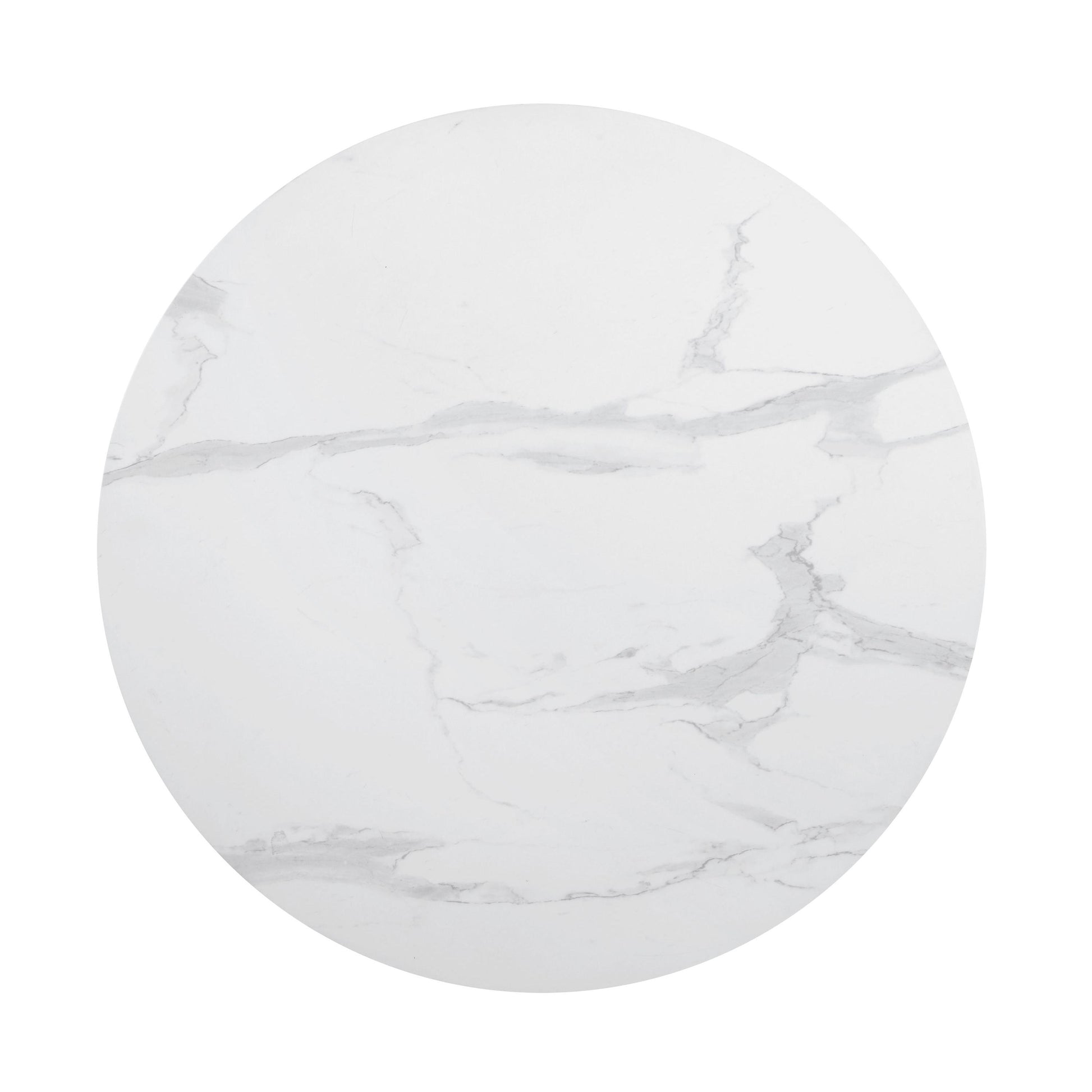  Coaster Furniture Arkell 193051 Round 40-inch Faux Marble Top Dining Table - White IMAGE 2