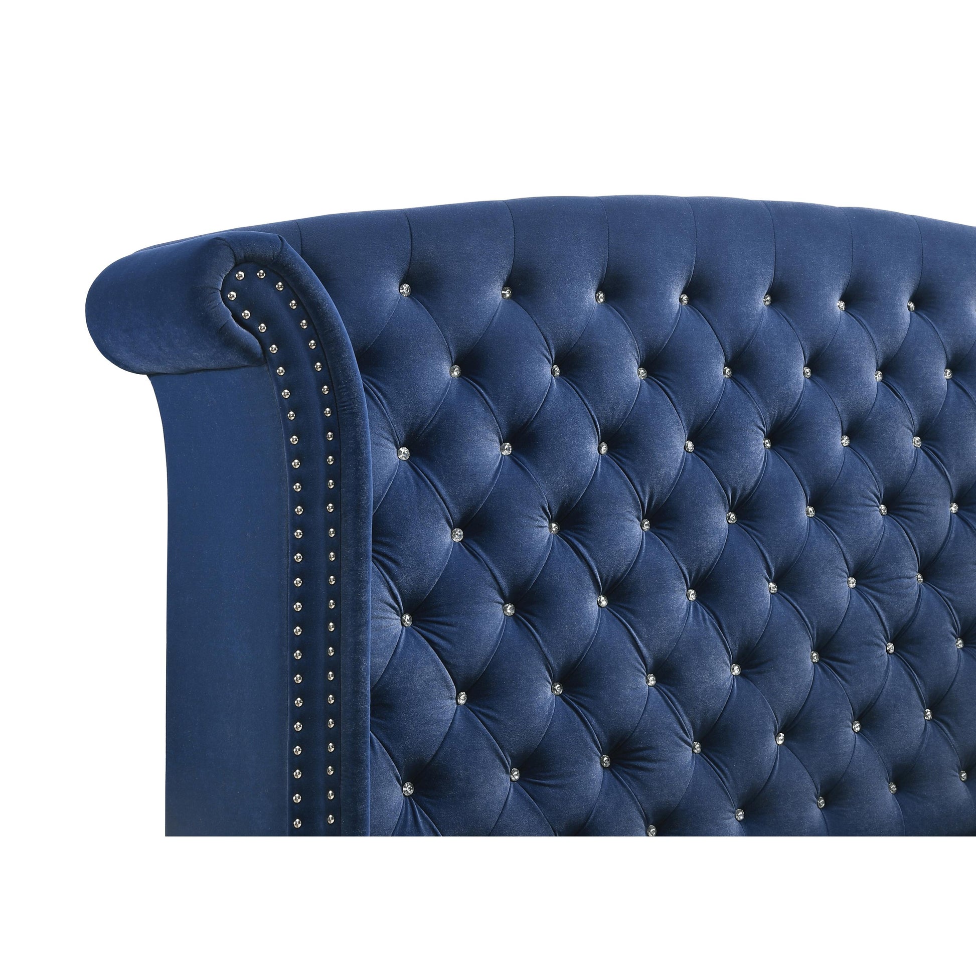 Coaster Furniture Melody 223371Q Upholstered Queen Wingback Bed - Pacific Blue IMAGE 2