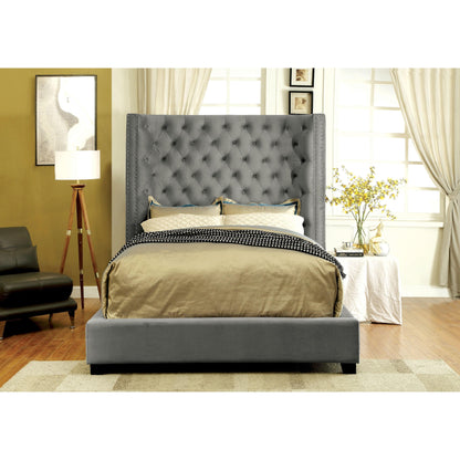  Furniture of America Mirabelle California King Upholstered Panel Bed CM7679GY-CK-VN IMAGE 4