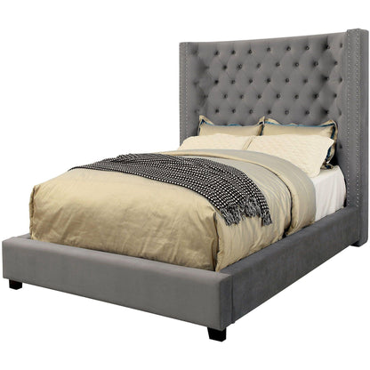  Furniture of America Mirabelle King Upholstered Panel Bed CM7679GY-EK-VN IMAGE 1