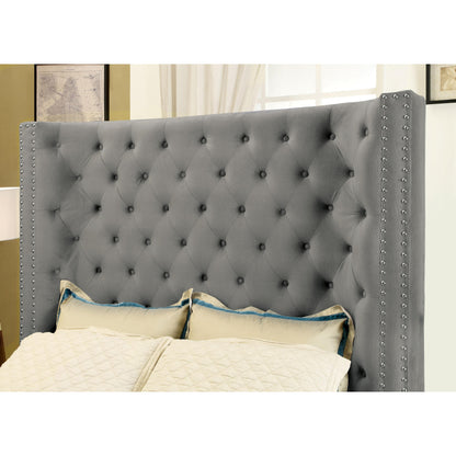  Furniture of America Mirabelle King Upholstered Panel Bed CM7679GY-EK-VN IMAGE 3