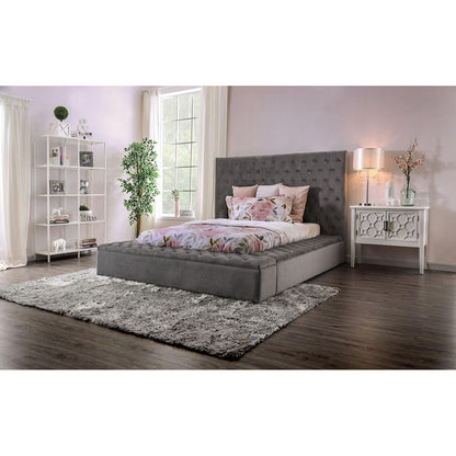  Furniture of America Davida California King Upholstered Platform Bed with Storage CM7897GY-CK-BED IMAGE 2