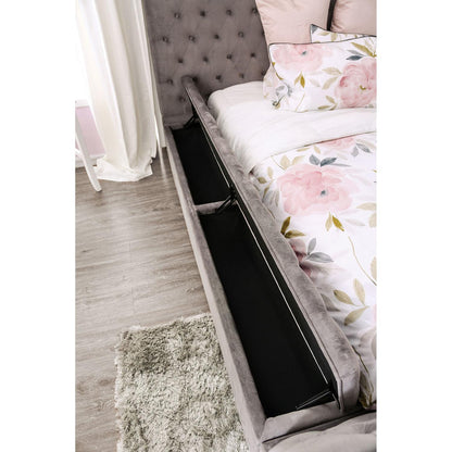  Furniture of America Davida California King Upholstered Platform Bed with Storage CM7897GY-CK-BED IMAGE 3