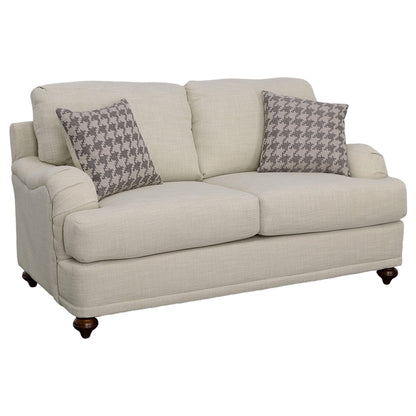 Coaster Furniture Glenn 511095 Upholstered English Arm Loveseat - Light Grey and Grey IMAGE 2