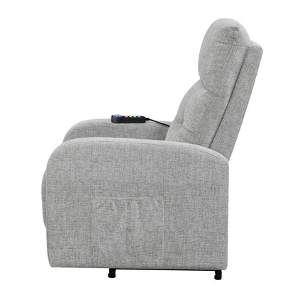 Coaster Furniture Howie 609402P Upholstered Power Lift Massage Chair - Grey IMAGE 4