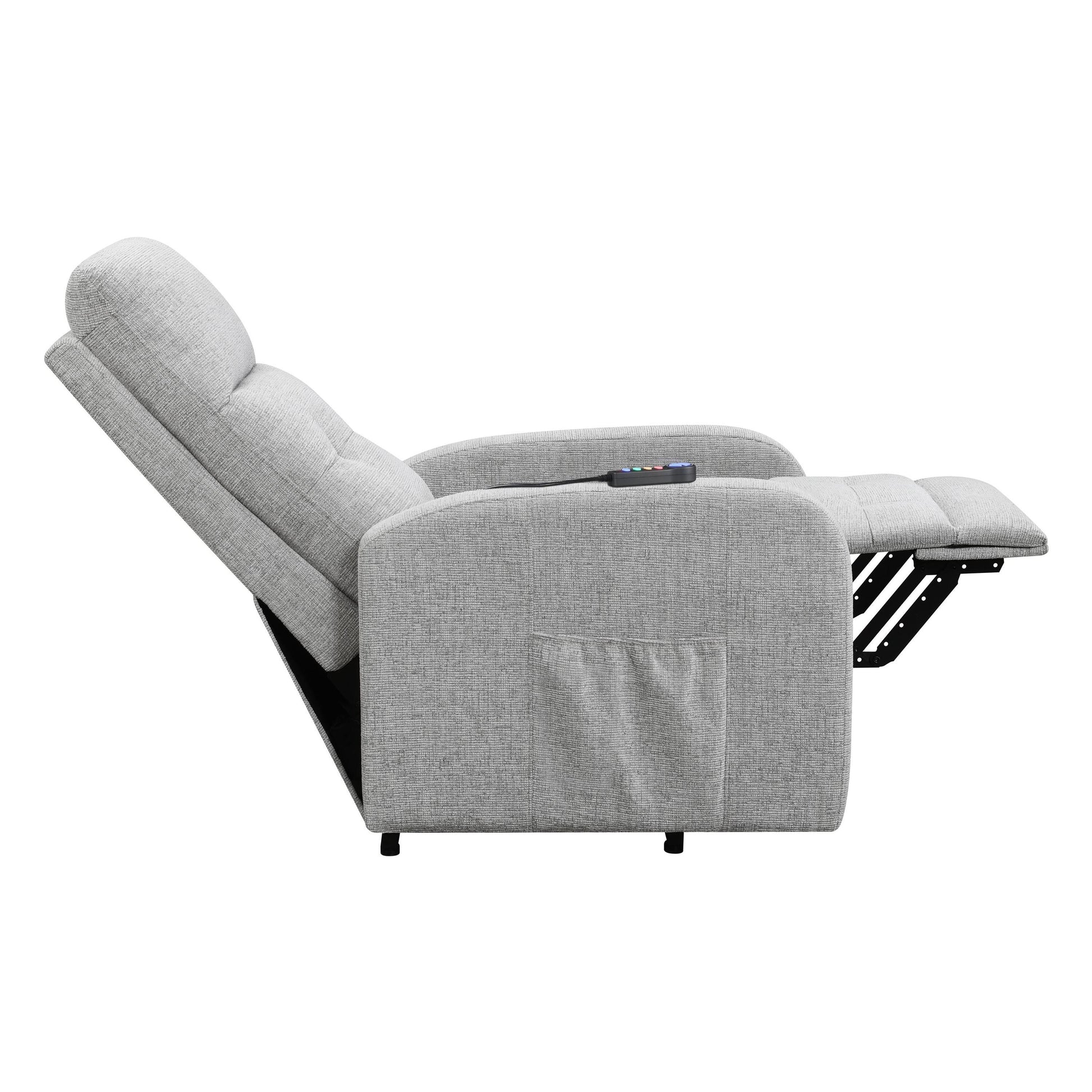 Coaster Furniture Howie 609402P Upholstered Power Lift Massage Chair - Grey IMAGE 8