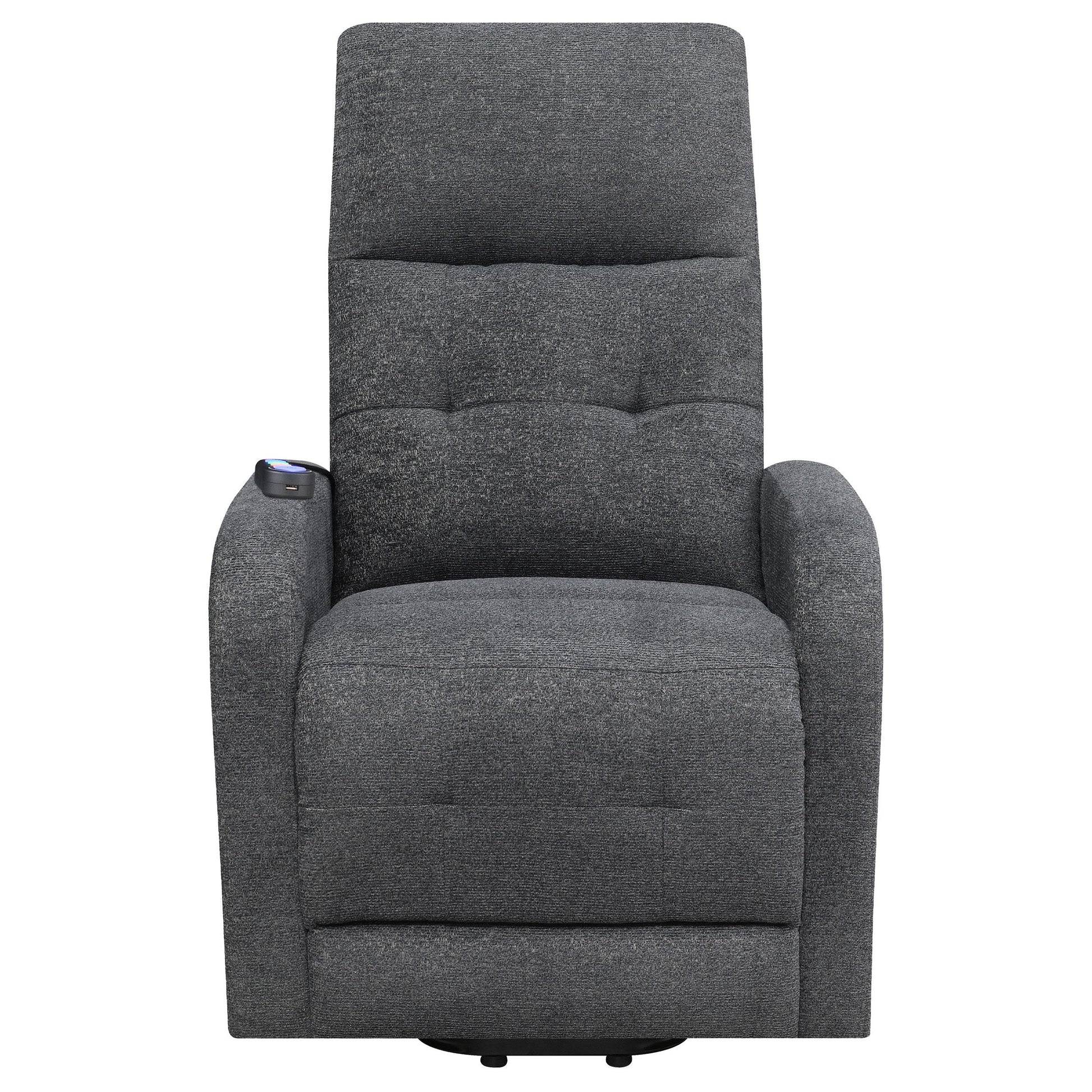 Coaster Furniture Howie 609403P Upholstered Power Lift Massage Chair - Charcoal IMAGE 5