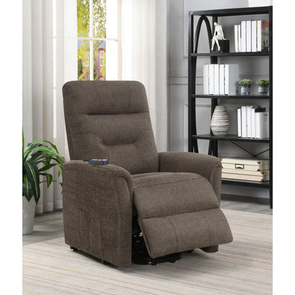 Coaster Furniture Henrietta 609404P Upholstered Power Lift Massage Chair - Brown IMAGE 12