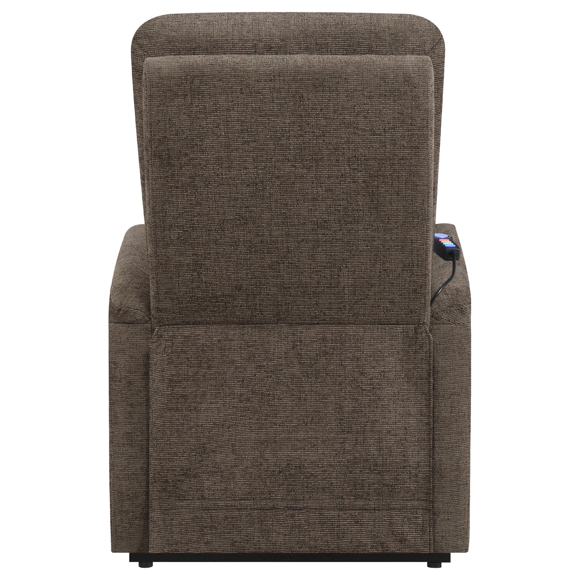  Coaster Furniture Henrietta 609404P Upholstered Power Lift Massage Chair - Brown IMAGE 8