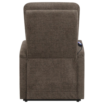  Coaster Furniture Henrietta 609404P Upholstered Power Lift Massage Chair - Brown IMAGE 8