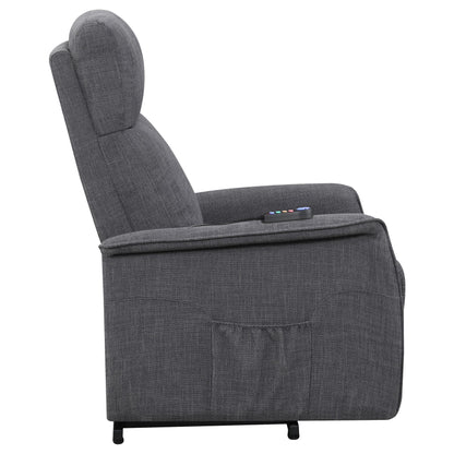 Coaster Furniture Herrera 609406P Upholstered Power Lift Massage Chair - Charcoal IMAGE 9