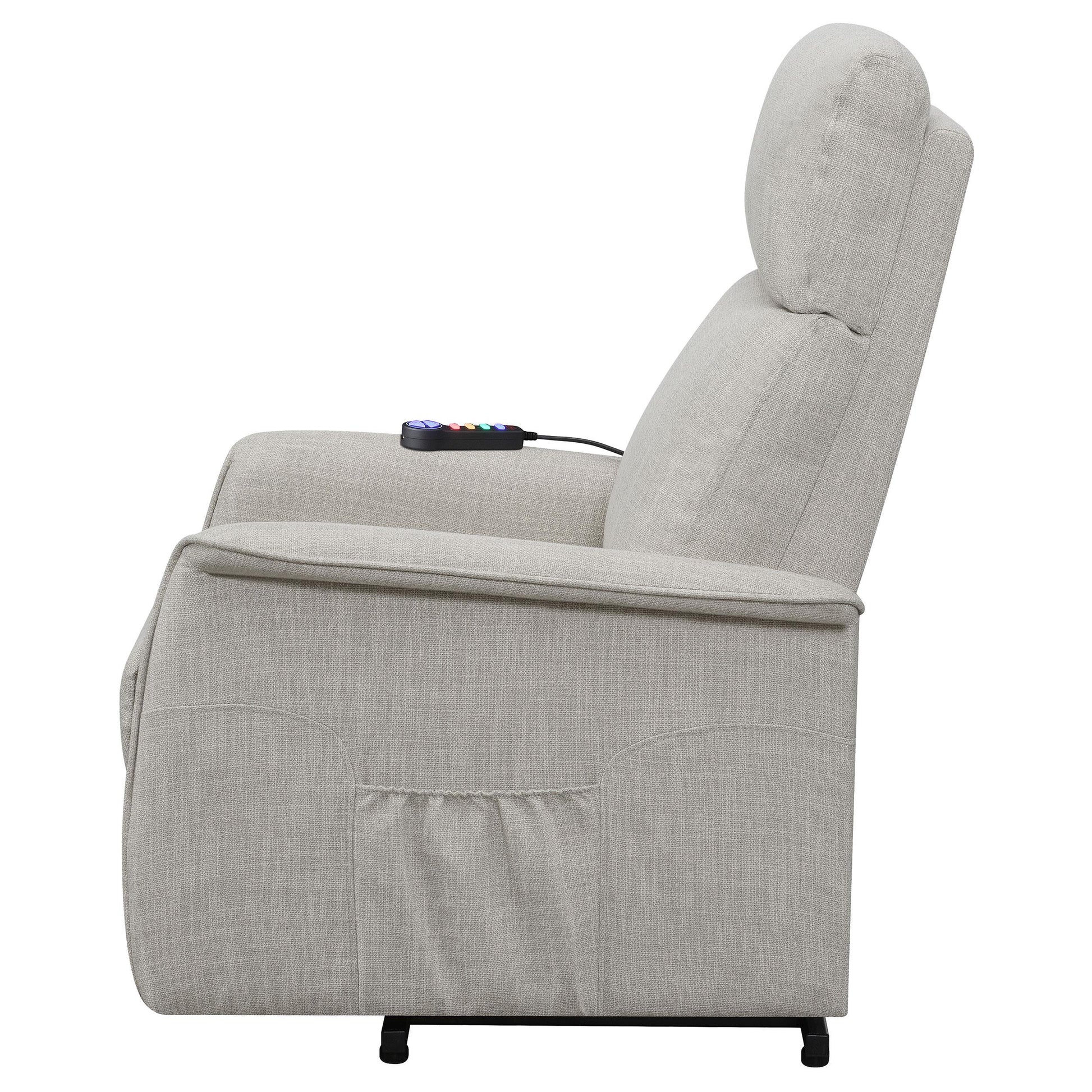 Coaster Furniture Herrera 609407P Upholstered Power Lift Massage Chair - Beige IMAGE 6
