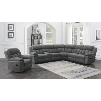  Coaster Furniture Bahrain 609543 Upholstered Glider Recliner - Charcoal IMAGE 11