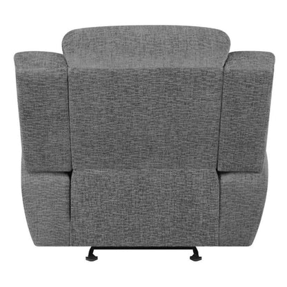  Coaster Furniture Bahrain 609543 Upholstered Glider Recliner - Charcoal IMAGE 4