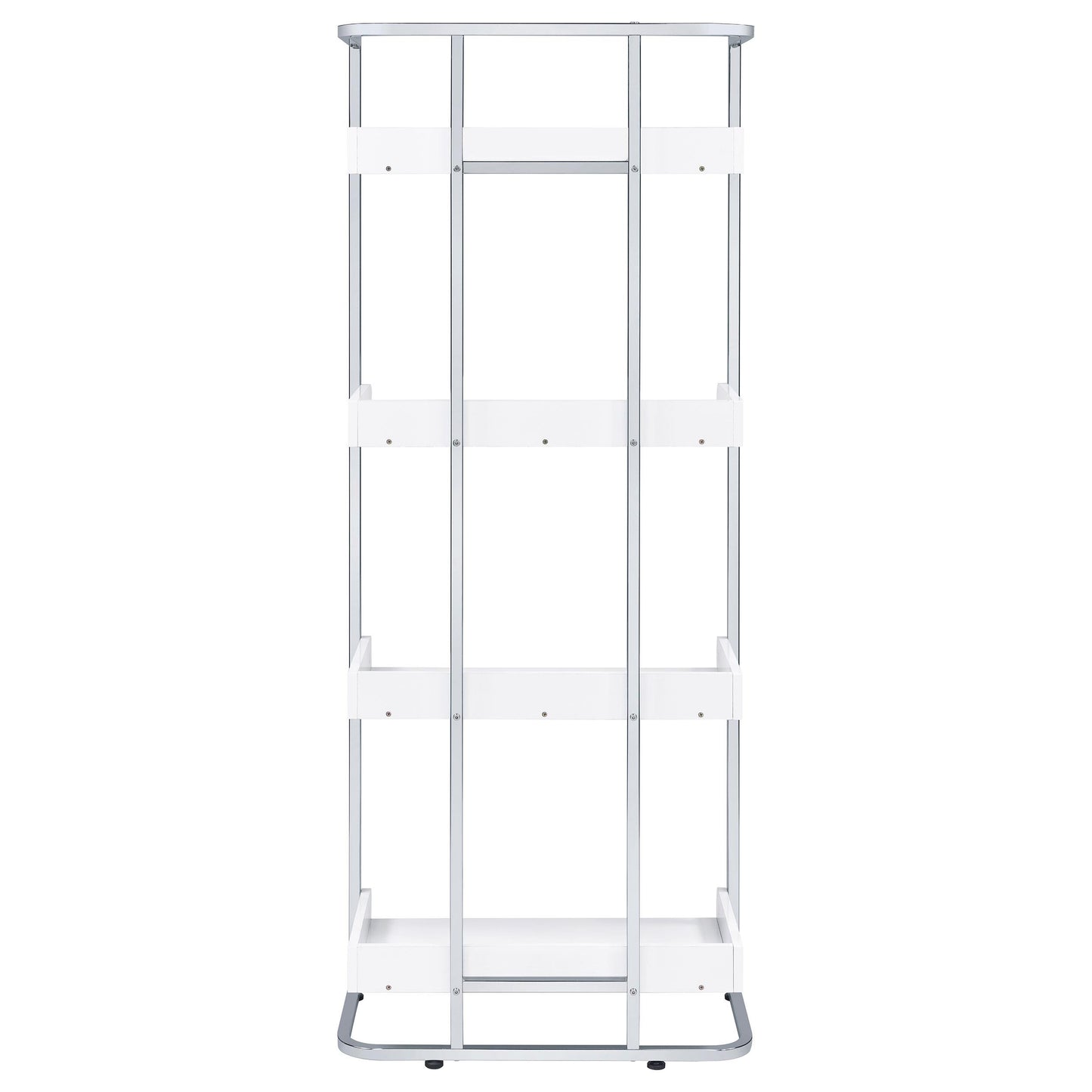 Coaster Furniture Ember 803402 68-inch 4-shelf Bookshelf - White High Gloss and Chrome IMAGE 6