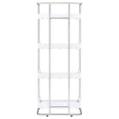 Coaster Furniture Ember 803402 68-inch 4-shelf Bookshelf - White High Gloss and Chrome IMAGE 6