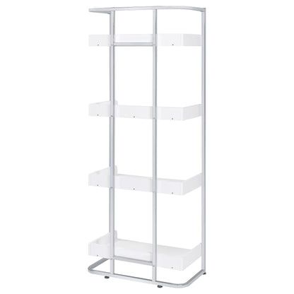 Coaster Furniture Ember 803402 68-inch 4-shelf Bookshelf - White High Gloss and Chrome IMAGE 7