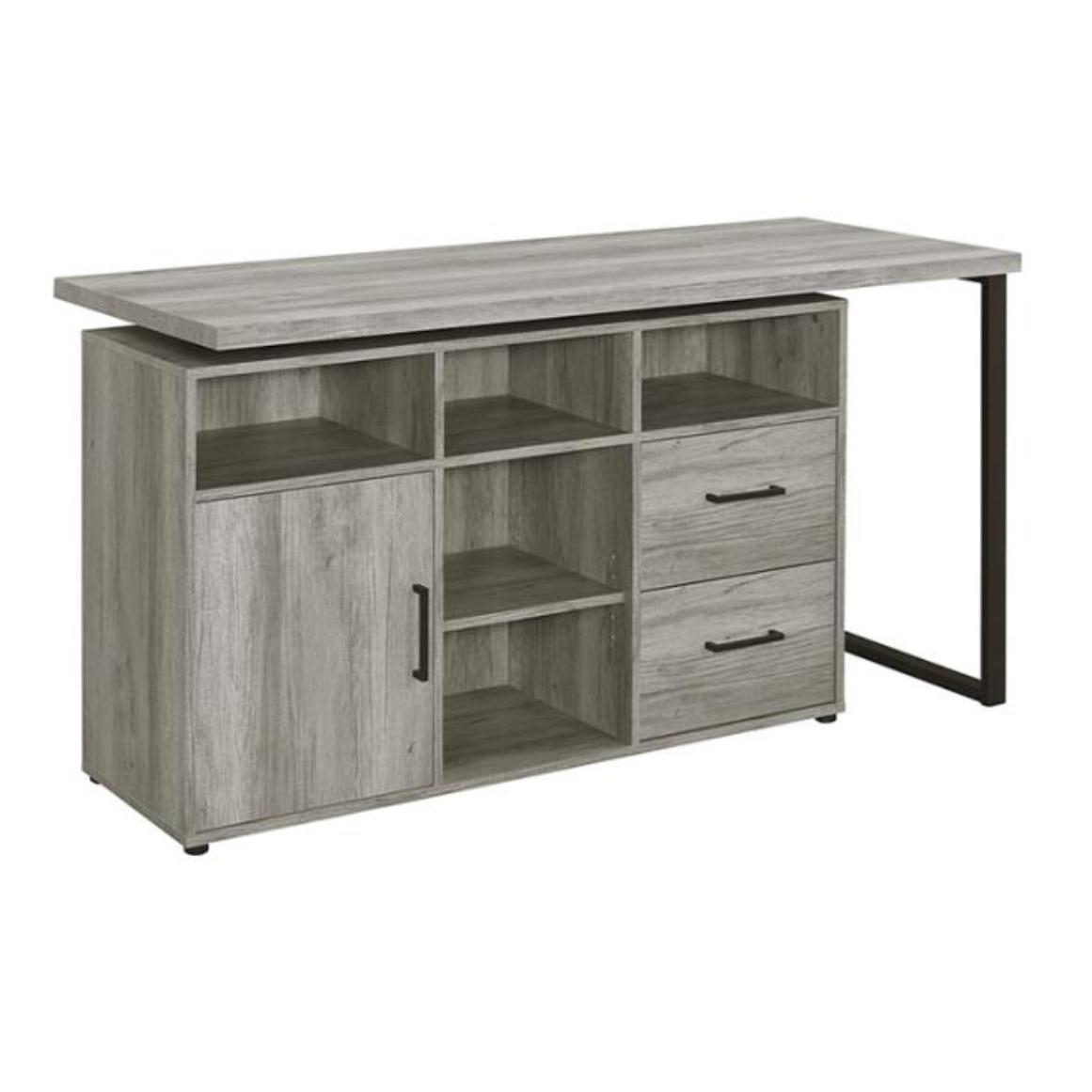 Coaster Furniture Hertford 804462 59-inch L-Shape Computer Desk - Grey Driftwood IMAGE 3