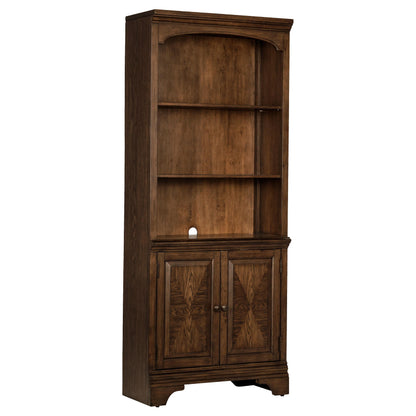  Coaster Furniture Hartshill 881286 78-inch 3-shelf Cabinet Bookcase - Burnished Oak IMAGE 1
