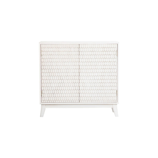 Coaster Furniture Gambon 953401 2-door Wood Honeycomb Pattern Accent Cabinet - White IMAGE 1