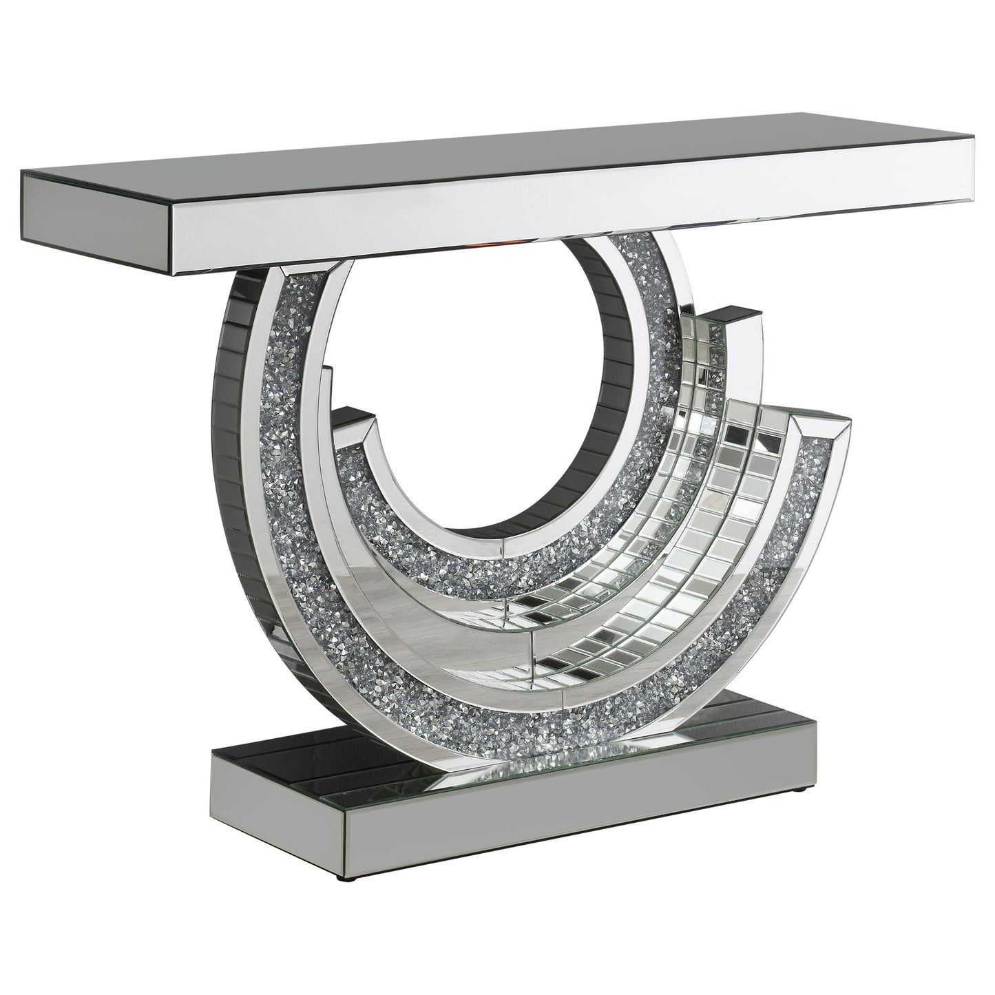 Coaster Furniture Imogen 953422 Sculptural Mirrored Entryway Console Table - Silver IMAGE 1