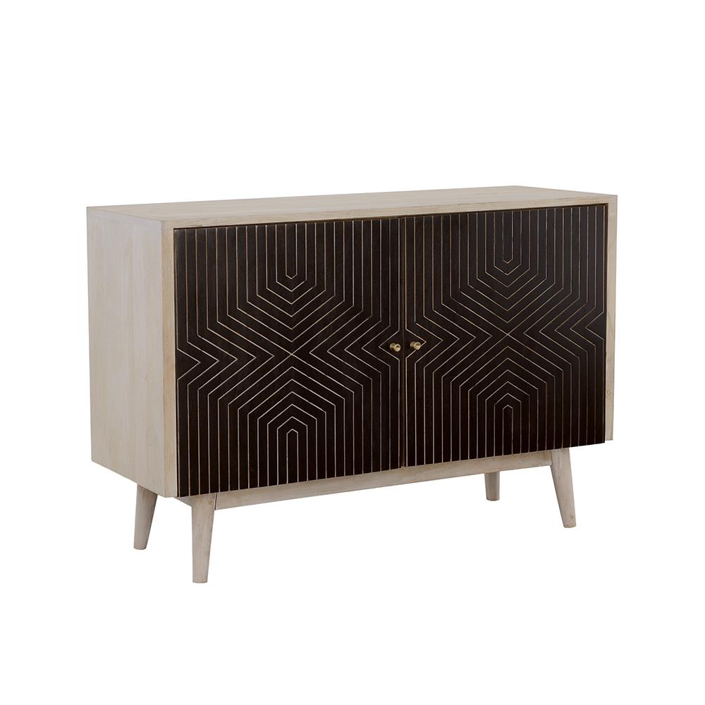  Coaster Furniture Ixora 953430 2-door Wood Accent Cabinet - White Washed and Black IMAGE 1