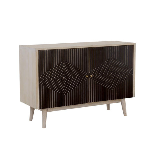  Coaster Furniture Ixora 953430 2-door Wood Accent Cabinet - White Washed and Black IMAGE 1