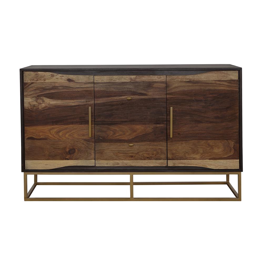  Coaster Furniture Zara 953466 2-door 57" Wood Accent Storage Cabinet - Black Walnut IMAGE 2