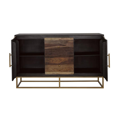  Coaster Furniture Zara 953466 2-door 57" Wood Accent Storage Cabinet - Black Walnut IMAGE 3