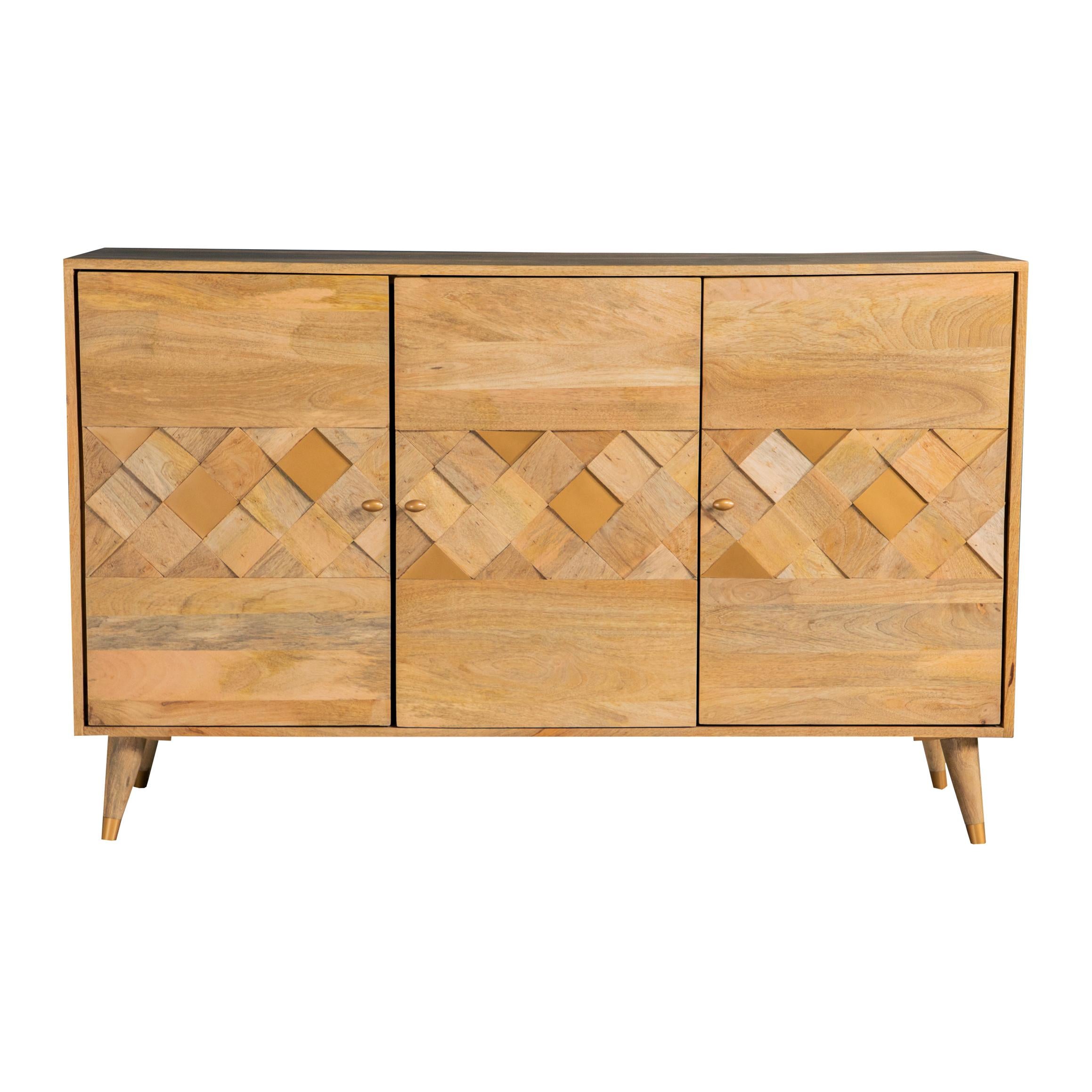 Coaster Furniture Alyssum 953460 3-door Mango Wood Accent Cabinet - Natural IMAGE 1