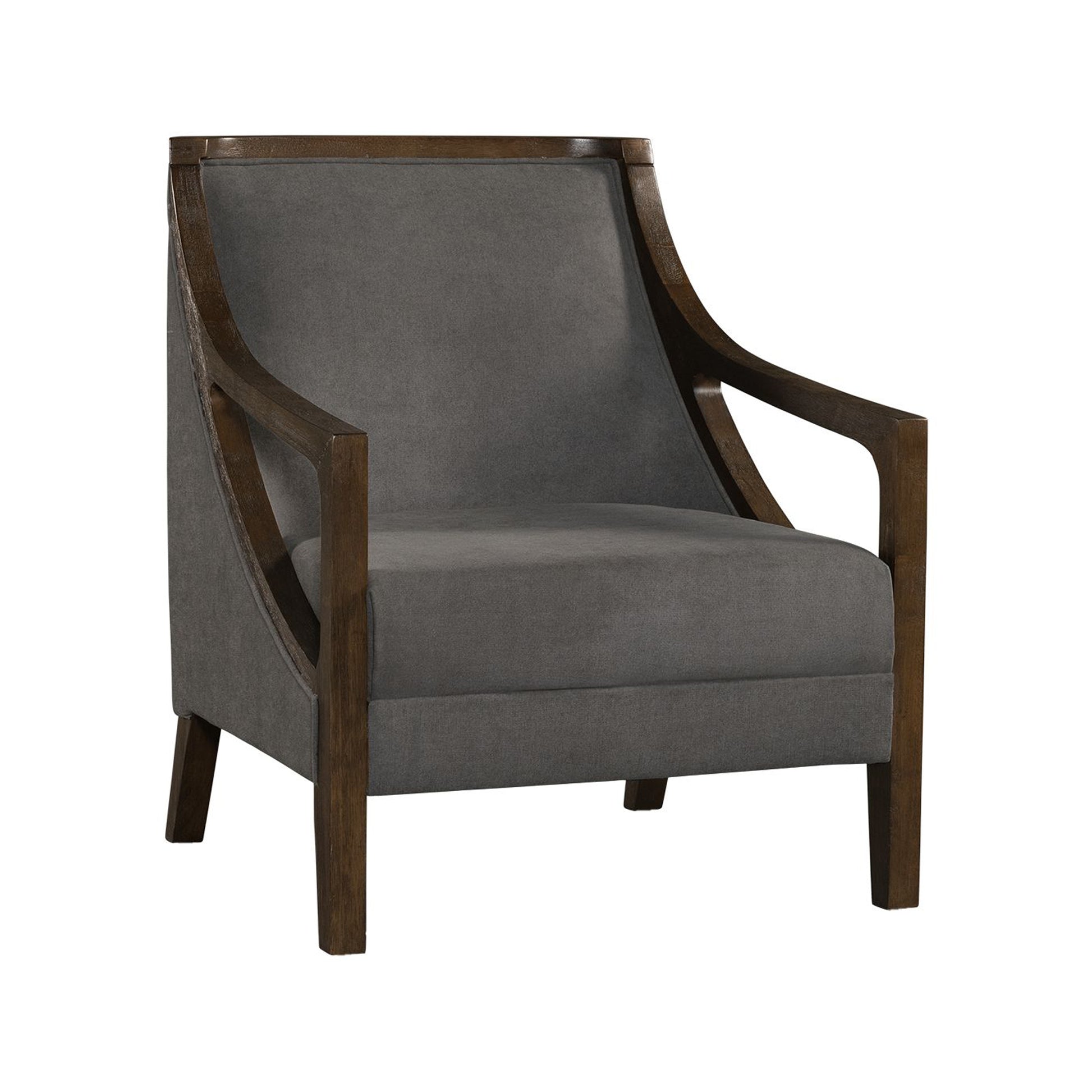  Elements International Hopkins UHK526101E Accent Chair - Charcoal/Espresso IMAGE 1