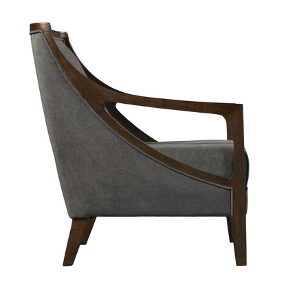  Elements International Hopkins UHK526101E Accent Chair - Charcoal/Espresso IMAGE 3