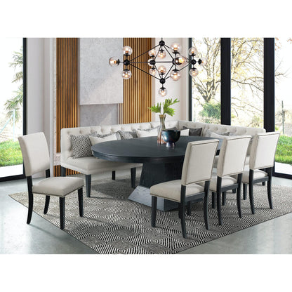 Elements International Maddox DMD100DTTB Dining Table w/ Two 12-inch Table Leaves IMAGE 2