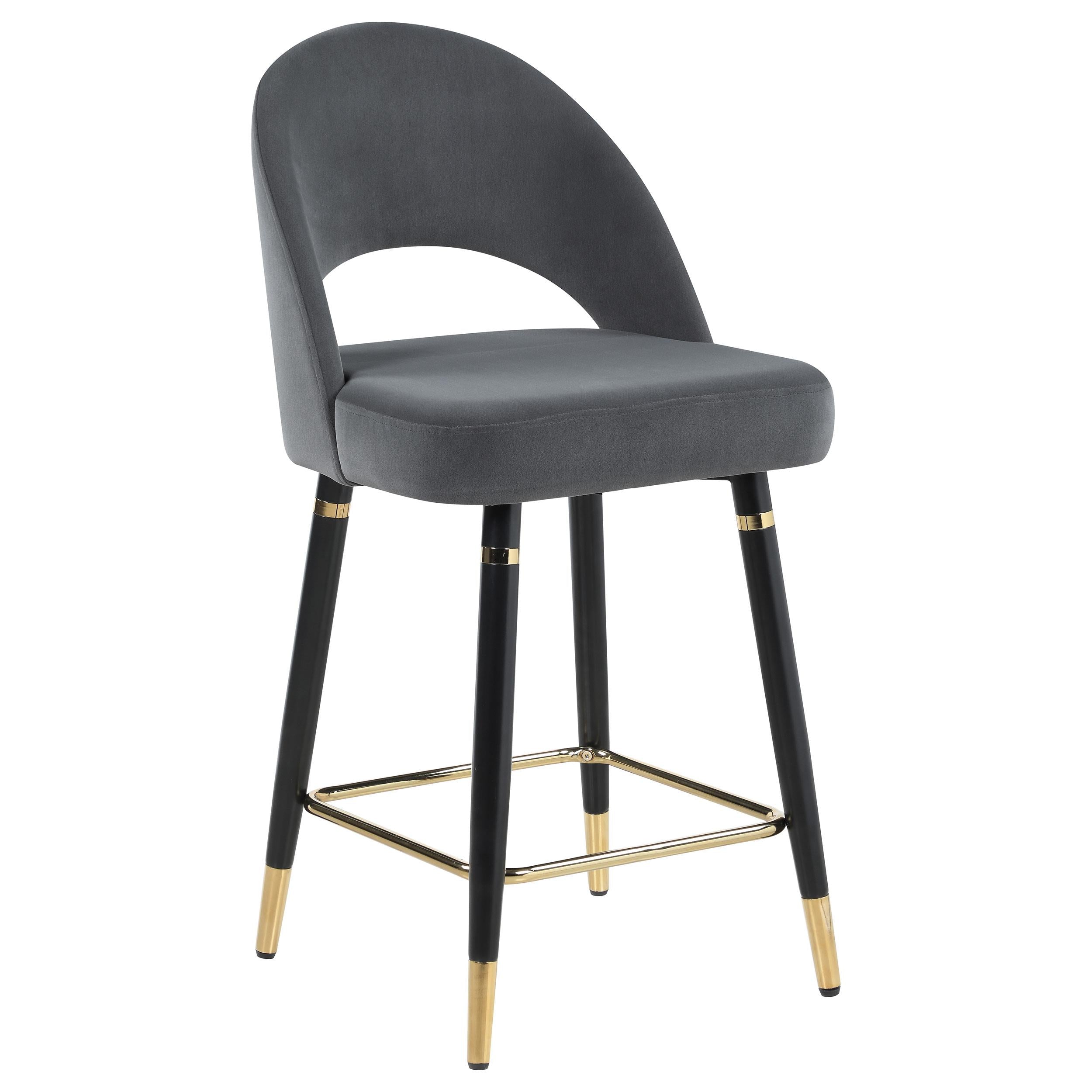 Coaster Furniture Lindsey 192549 Velvet Upholstered Counter Chair - Grey IMAGE 1