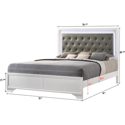 Crown Mark Lyssa B4310-K King Bed with LED - Frost IMAGE 4