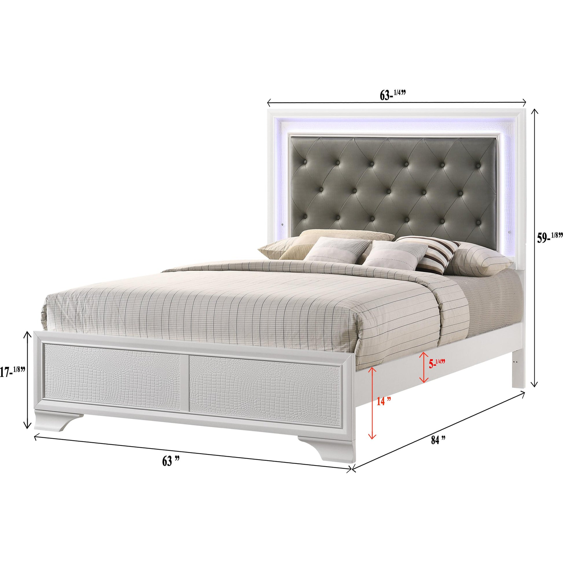 Crown Mark Lyssa B4310-Q Queen Bed with LED - Frost IMAGE 4