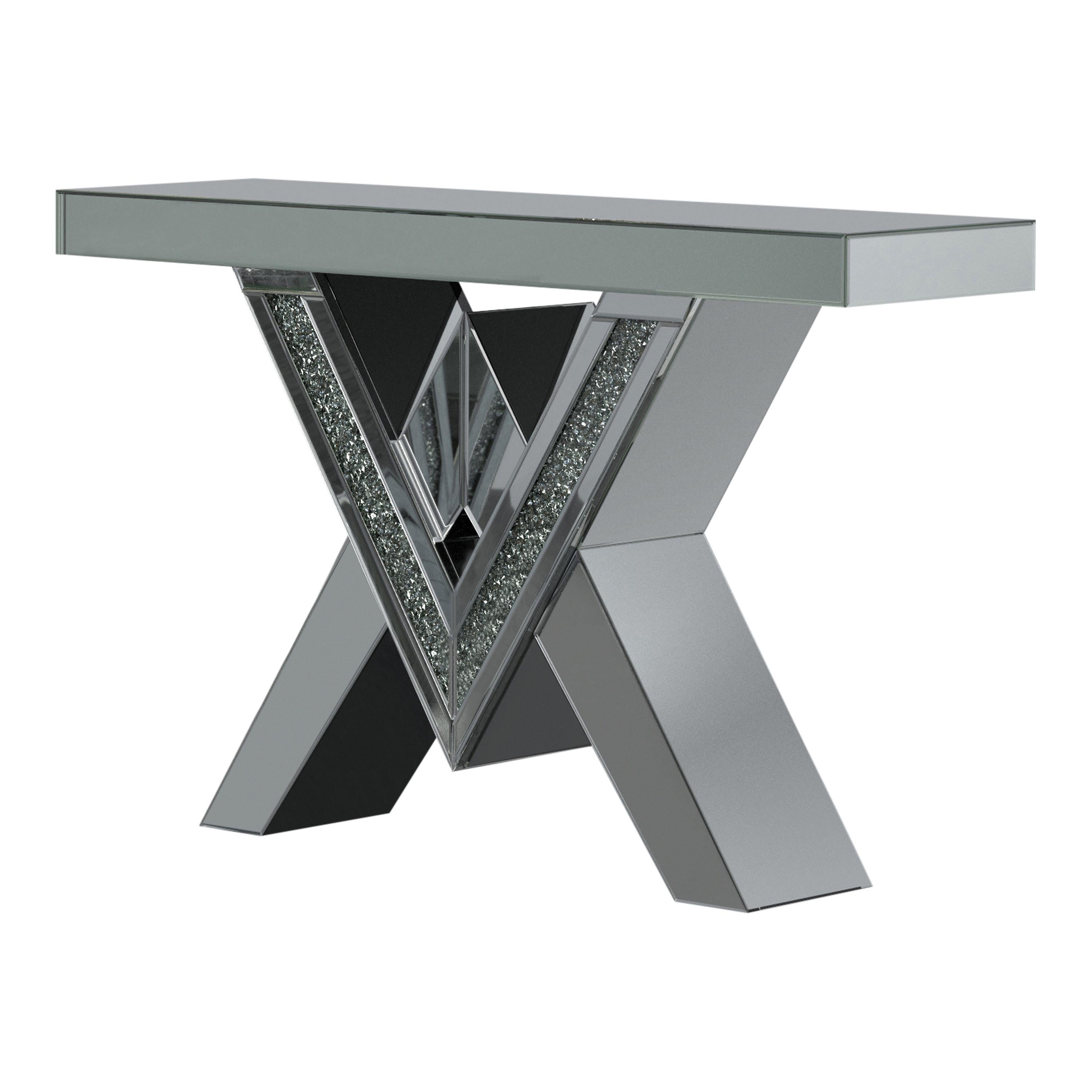  Coaster Furniture Taffeta 723449 V-shaped Mirrored Entryway Console Table - Silver IMAGE 1