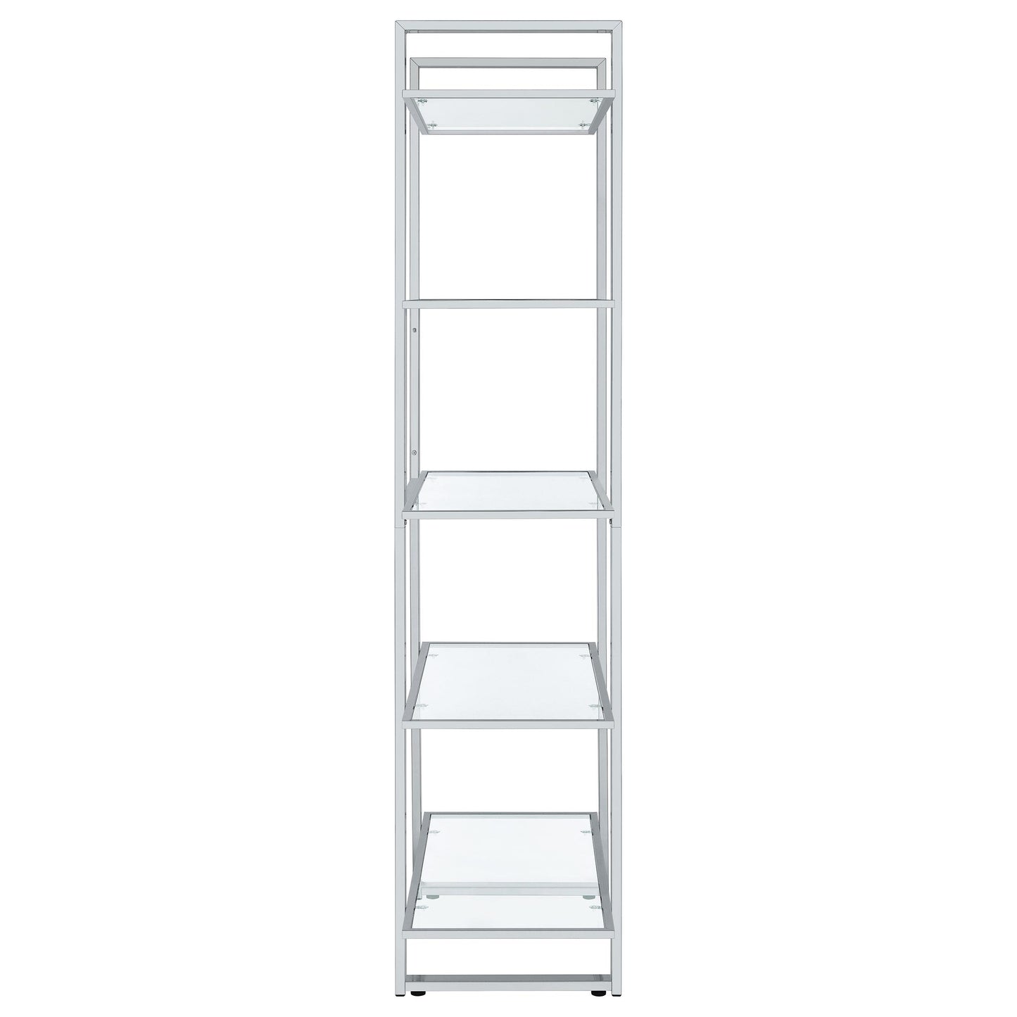 Coaster Furniture Hartford 805538 79-inch 5-shelf Glass Bookshelf - Chrome IMAGE 8