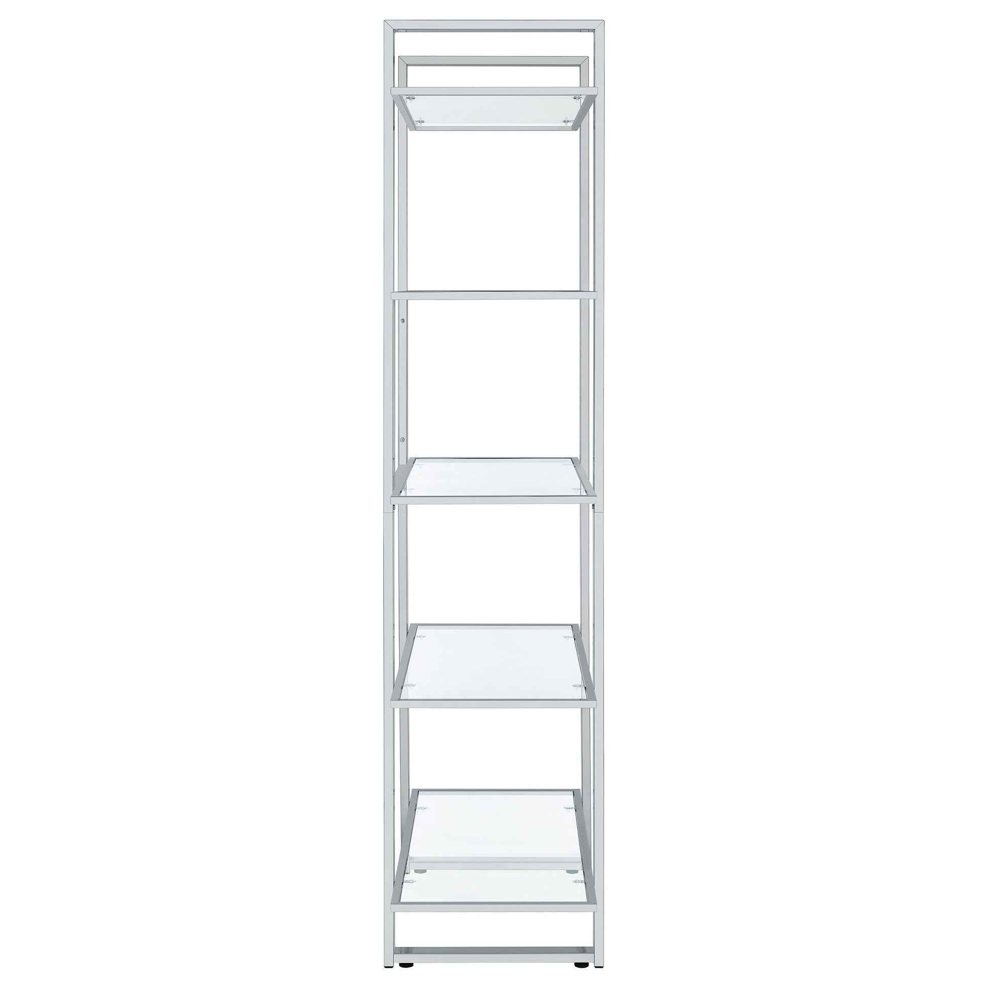 Coaster Furniture Hartford 805538 79-inch 5-shelf Glass Bookshelf - Chrome IMAGE 8