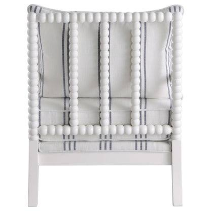  Coaster Furniture Blanchett 903835 Upholstered Bobbin Accent Chair - White and Navy IMAGE 6