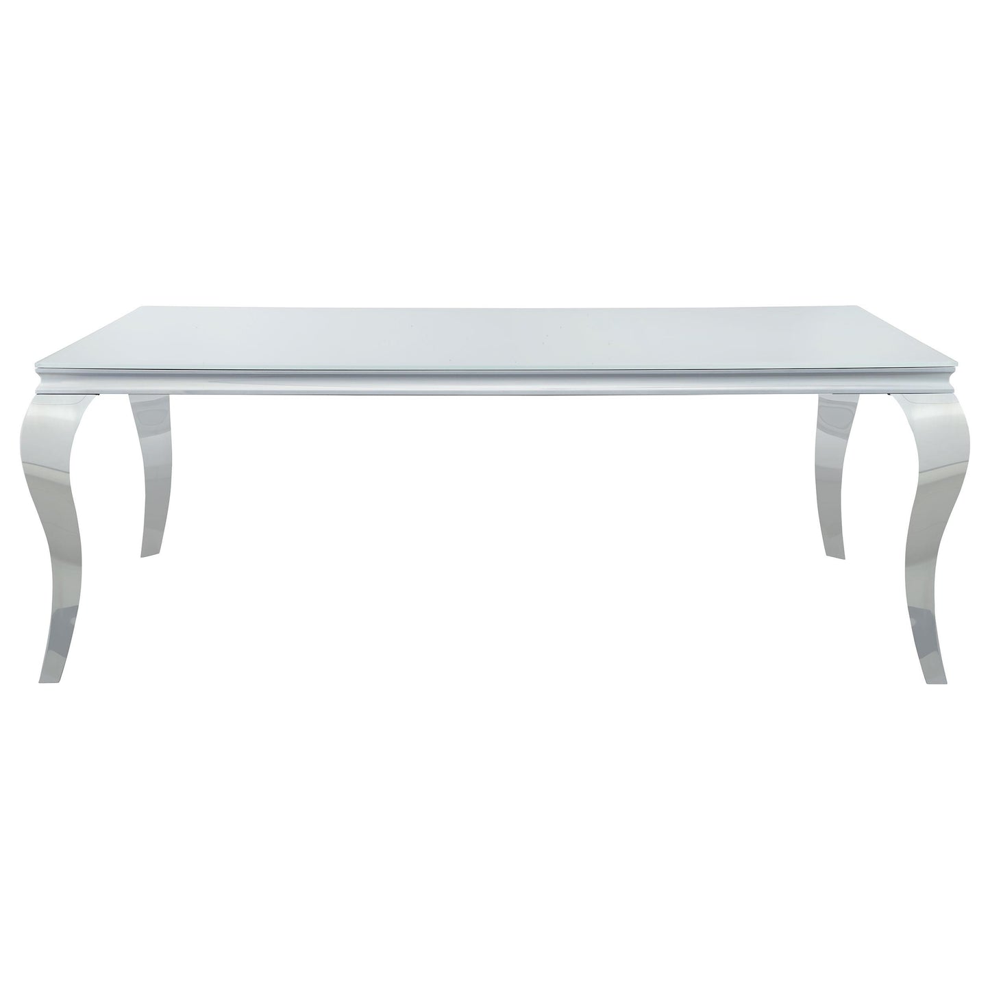 Coaster Furniture Carone 115081 Rectangular 81-inch Glass Top Dining Table - White IMAGE 2