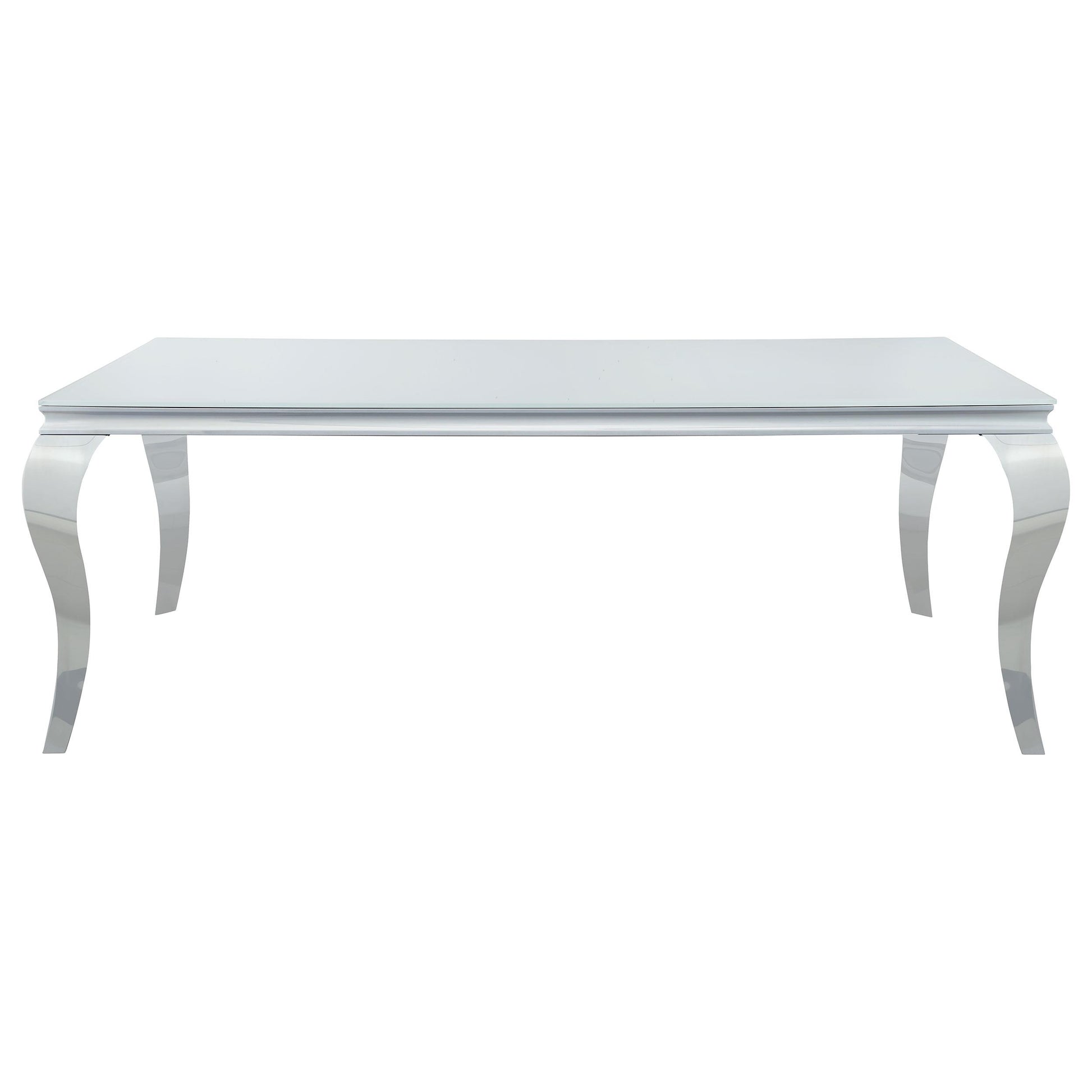 Coaster Furniture Carone 115081 Rectangular 81-inch Glass Top Dining Table - White IMAGE 2