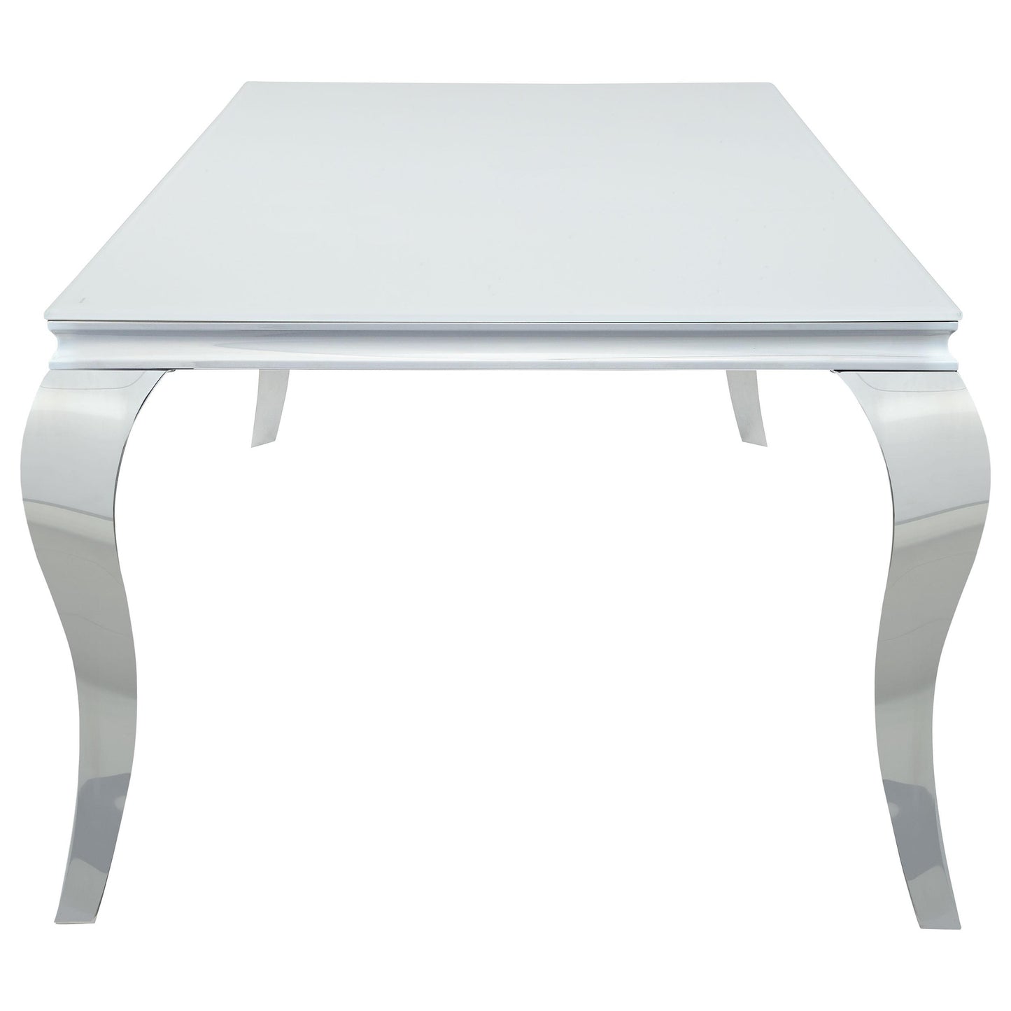 Coaster Furniture Carone 115081 Rectangular 81-inch Glass Top Dining Table - White IMAGE 3