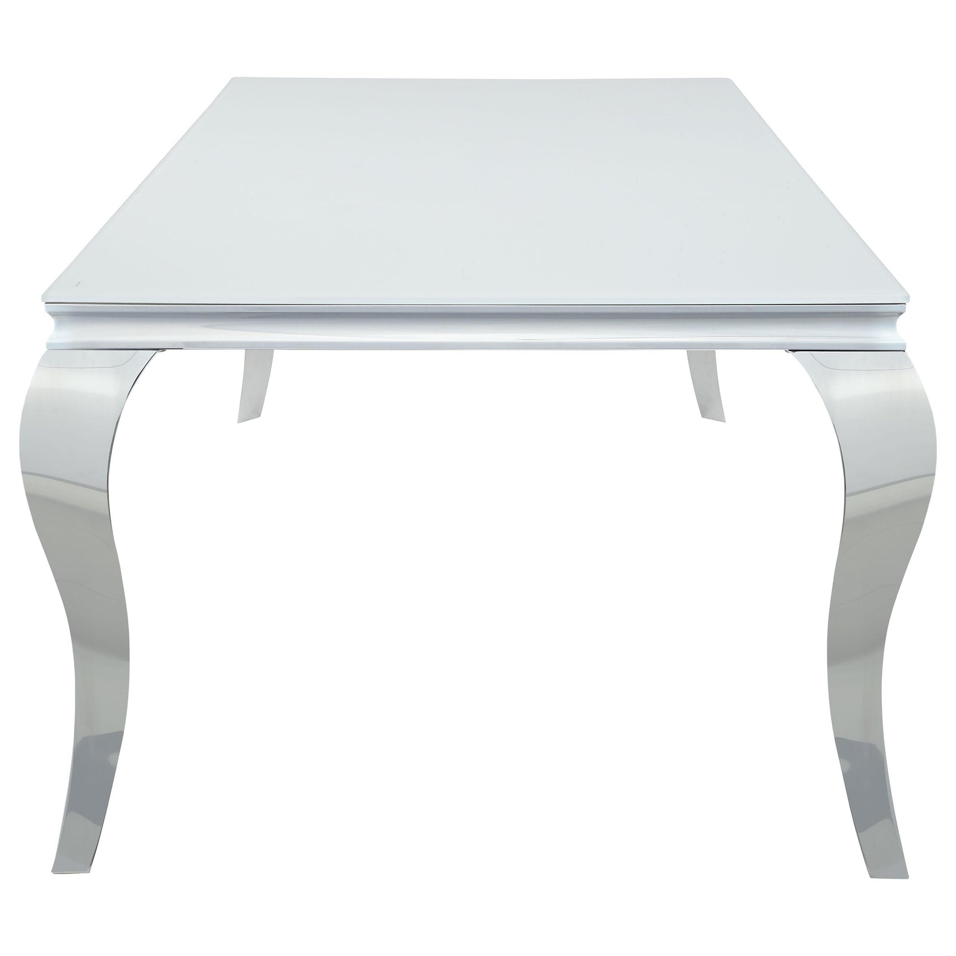 Coaster Furniture Carone 115081 Rectangular 81-inch Glass Top Dining Table - White IMAGE 3