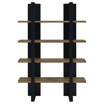 Coaster Furniture Danbrook 882036 71-inch 4-shelf Bookshelf - Black and Aged Walnut IMAGE 2