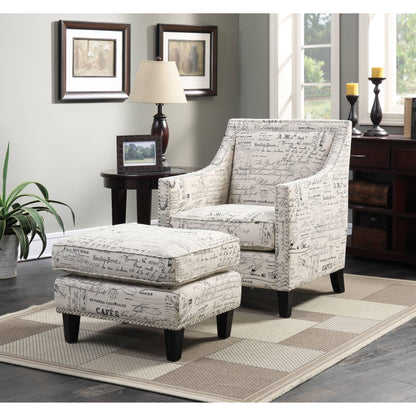 Elements International Erica UER636100CA Chair with Chrome Nails - Script IMAGE 2