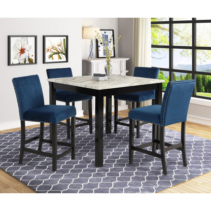 Crown Mark Lennon 1715SET-RB 5 pc Dinette - Royal Blue IMAGE 1