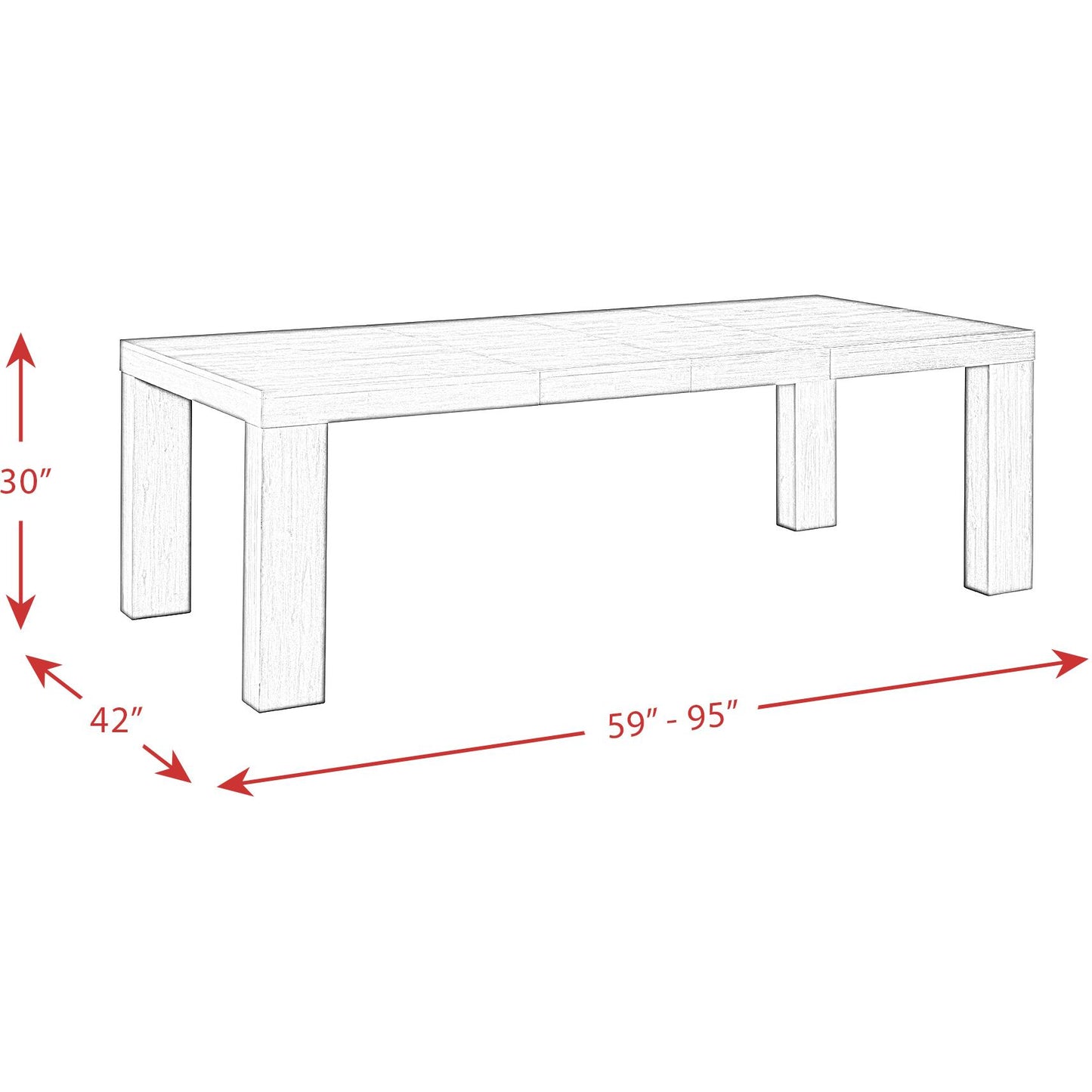  Elements International Grady DGD818DTB Dining Table - Black IMAGE 5